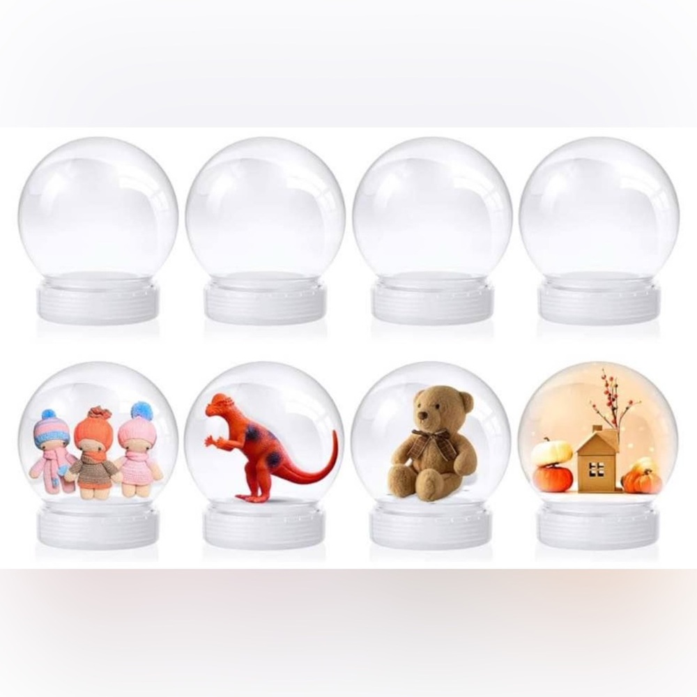 3.9 Inch Plastic DIY Snow Globes, 4 included